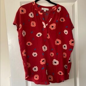 Amour Vert Renata Poppy Silk Shirt Large